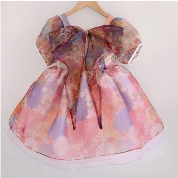 Pleiades Chloe Floral Puff Sleeve Dress - Picture 2 of 15